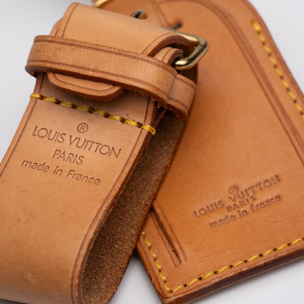 SOLD!!! Authentic Louis Vuitton Luggage Tag and Poignant Set.